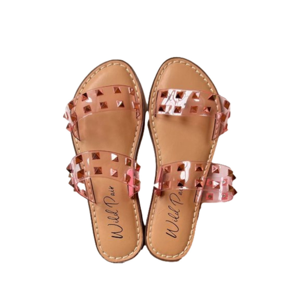 Wild Pair Pink Studded Ginnie Slip On Sandals Y2k - 90s' - NEW Size 6.5